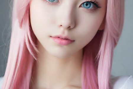 AI girl with pink hair wallpaper
