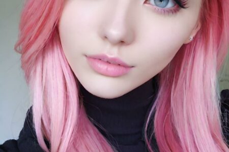 AI girl with pink hair wallpaper
