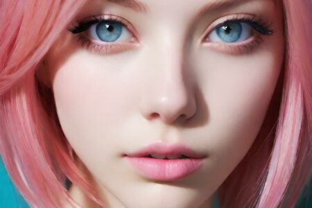 AI girl with pink hair wallpaper