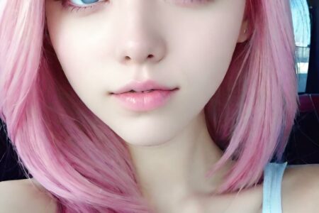 AI girl with pink hair wallpaper