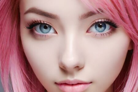 AI girl with pink hair wallpaper