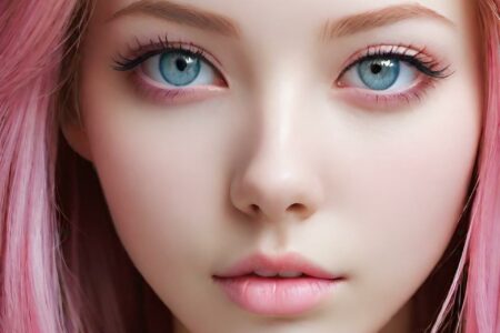 AI girl with pink hair wallpaper