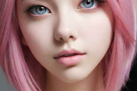 AI girl with pink hair wallpaper