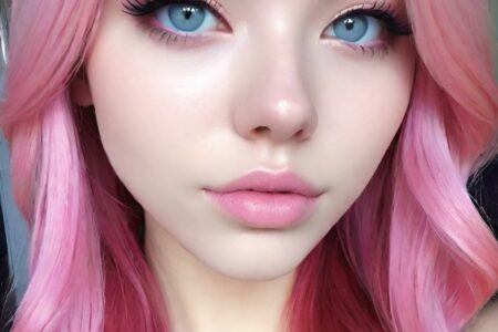 AI girl with pink hair wallpaper