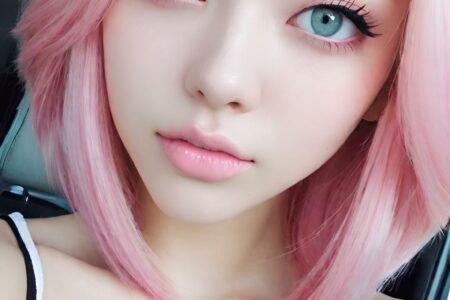 AI girl with pink hair wallpaper