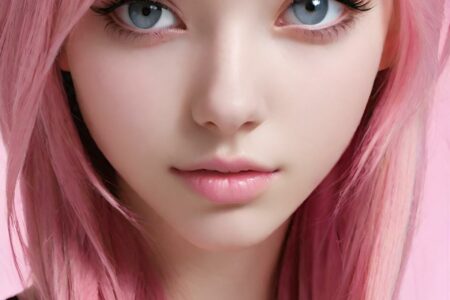 AI girl with pink hair wallpaper