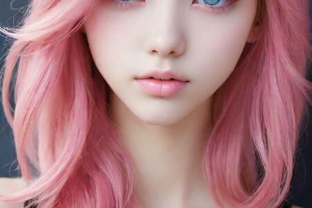 AI girl with pink hair wallpaper