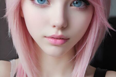 AI girl with pink hair wallpaper