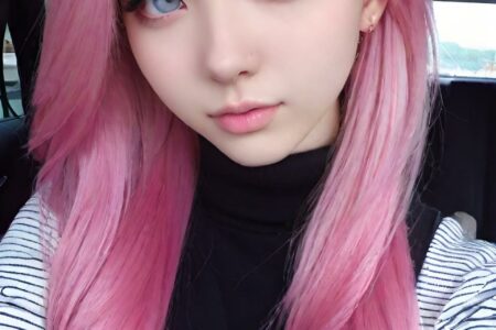 AI girl with pink hair wallpaper
