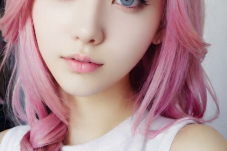 AI girl with pink hair wallpaper
