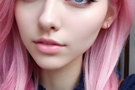 AI girl with pink hair wallpaper