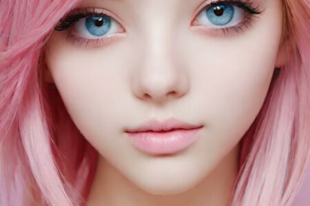 AI girl with pink hair wallpaper