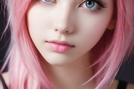 AI girl with pink hair wallpaper