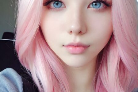 AI girl with pink hair wallpaper