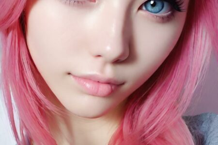 AI girl with pink hair wallpaper
