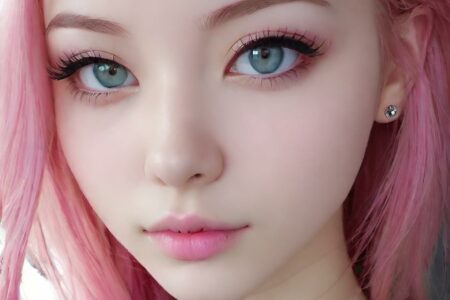 AI girl with pink hair wallpaper