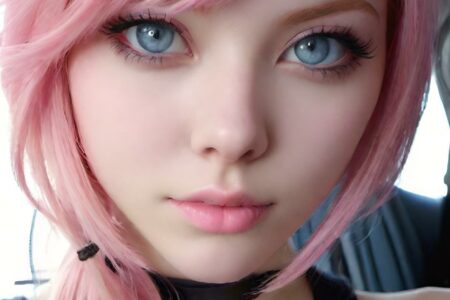 AI girl with pink hair wallpaper