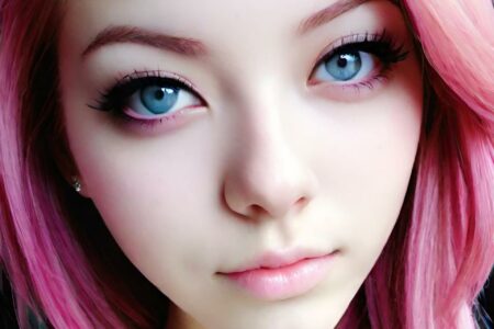 AI girl with pink hair wallpaper
