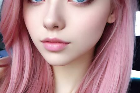 AI girl with pink hair wallpaper
