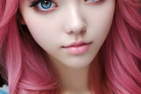 AI girl with pink hair wallpaper