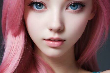AI girl with pink hair wallpaper