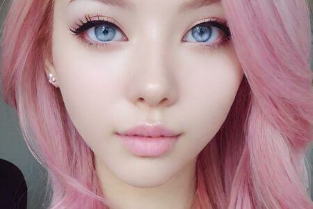 AI girl with pink hair wallpaper
