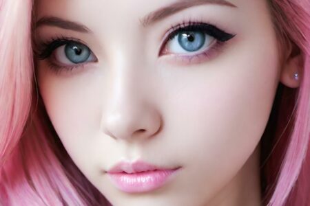 AI girl with pink hair wallpaper