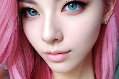 AI girl with pink hair wallpaper