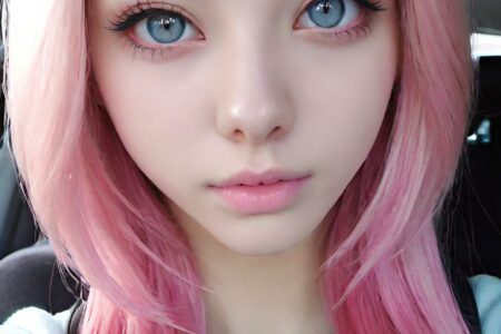 AI girl with pink hair wallpaper