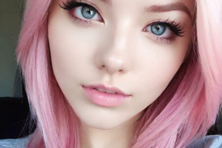 AI girl with pink hair wallpaper