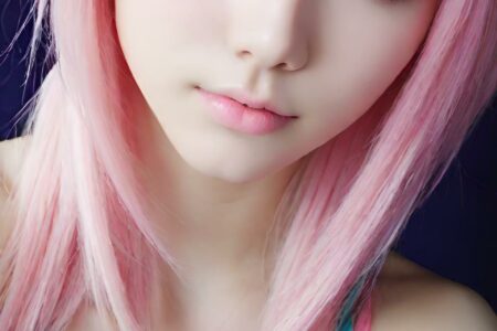 AI girl with pink hair wallpaper