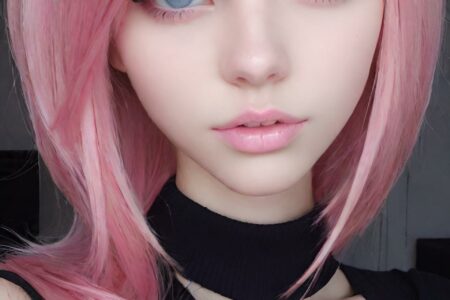 AI girl with pink hair wallpaper