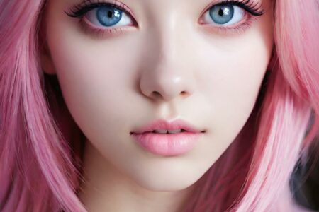 AI girl with pink hair wallpaper