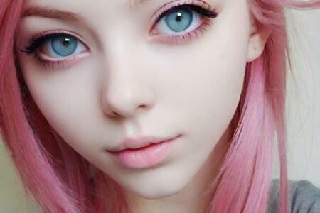 AI girl with pink hair wallpaper