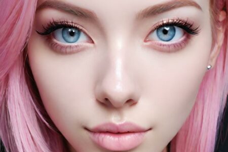AI girl with pink hair wallpaper