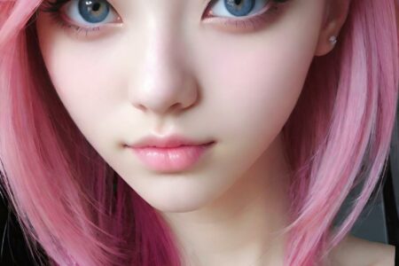 AI girl with pink hair wallpaper