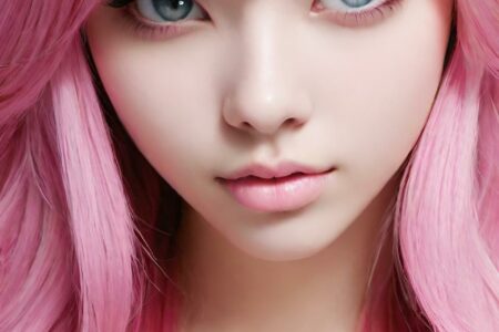 AI girl with pink hair wallpaper
