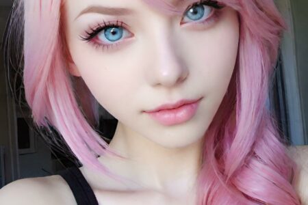AI girl with pink hair wallpaper
