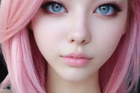 AI girl with pink hair wallpaper