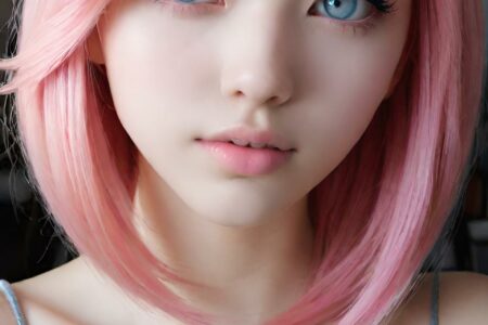 AI girl with pink hair wallpaper