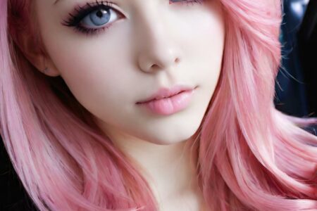 AI girl with pink hair wallpaper