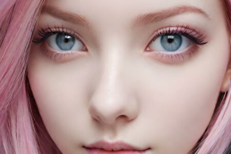 AI girl with pink hair wallpaper