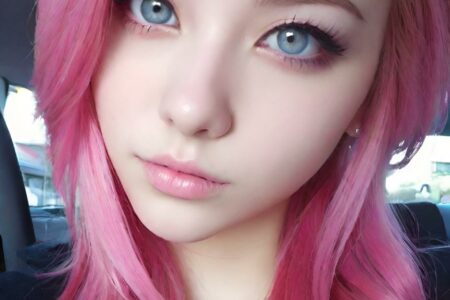 AI girl with pink hair wallpaper