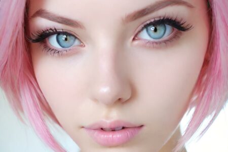 AI girl with pink hair wallpaper