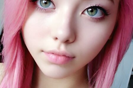 AI girl with pink hair wallpaper