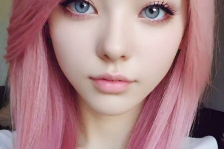 AI girl with pink hair wallpaper
