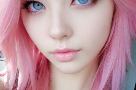 AI girl with pink hair wallpaper