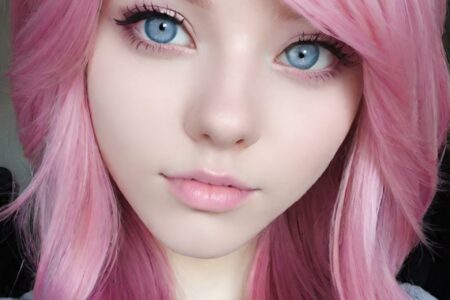 AI girl with pink hair wallpaper