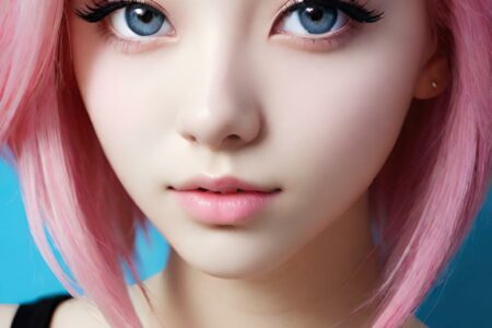 AI girl with pink hair wallpaper