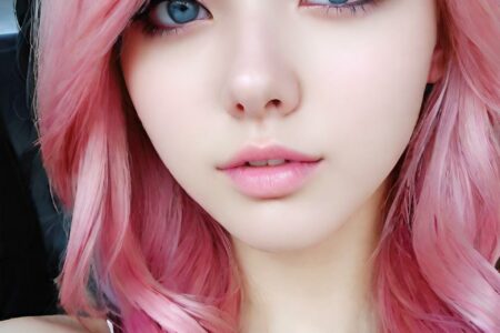 AI girl with pink hair wallpaper